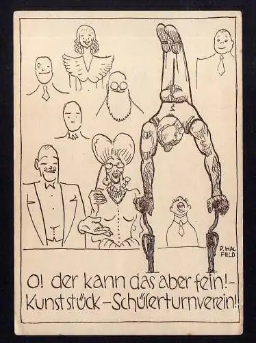 94857 AK Studentika Sport Schüler Turnverein Künstlerkarte P. Halfeld um 1925