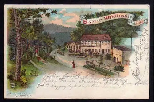 88267 AK Waldfrieden bei Cossebause Sommerfrische Lochmühle 1898