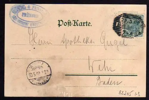 88205 AK Bregenz Litho Hotel Pension Pfänder 1902 Künstlerkarte