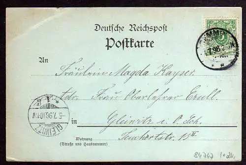 84747 AK Demmin 1898 Straßenansicht Mondscheinkarte