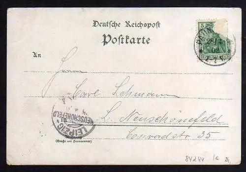 84244 AK Paunsdorf Leipzig Litho 1902 Alter Gasthof Saal