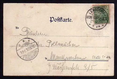 84297 AK Lambinowice Lamsdorf Truppen Übungsplatz Hotel goldner Stern 1901 Maus