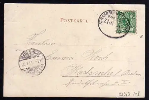 82949 AK Dornach Prot. Kirche Gaisbühl 1900 Bahnpost Strassburg -