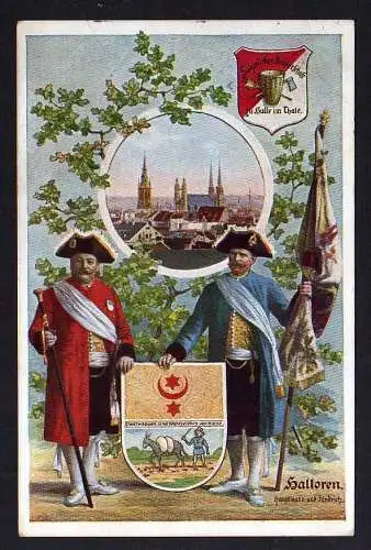 82824 AK Salzwürker Brüderschaft Halle S. Halloren Wappen 1914