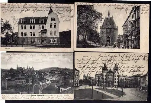 82736 4 AK Aachen 1909 Männer Genesungsheim Kaserne Platz 1910