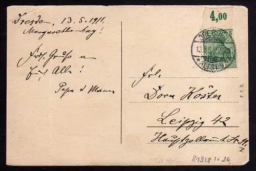 81918 AK Dresden 1911 Künstlerkarte Margarittentag Eckknick