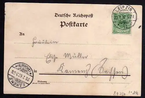 81754 AK Studentika Leipzig Degen Hoch ist die blühende Zeit 1897 Jubiläum 175 J