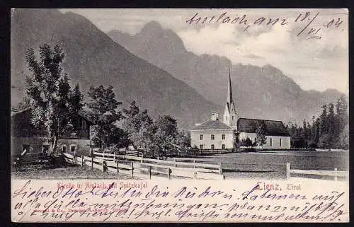 68882 AK Lienz Tirol Kirche in Amlach Spitzkofel 1904