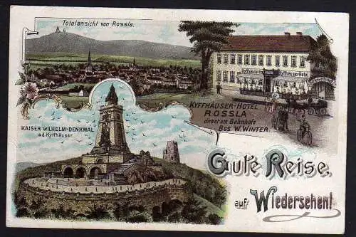 69145 AK Kyffhäuser Hotel Rossla 1898 Roßla Litho