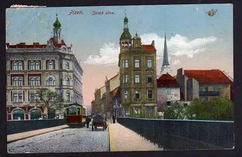 62455 AK Plzen Pilsen Saska ulice 1915