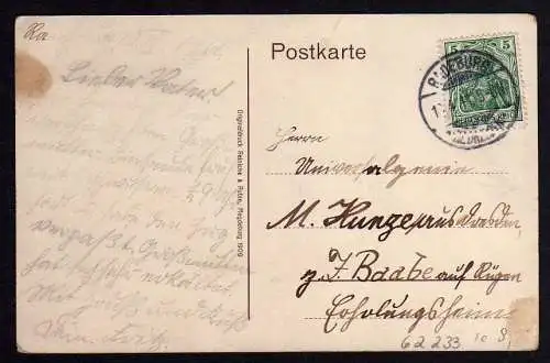 62233 AK Radeburg 1909 Hotel Brot Mehl Futterhandlung Markt Halle Fahrrad