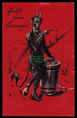 161833 AK Gruß vom Krampus Kramperl 1945 Zensur Britische Prüfstelle Österreich