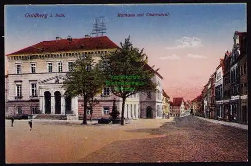 161838 AK Goldberg Schlesien Rathaus mit Obermarkt 1924