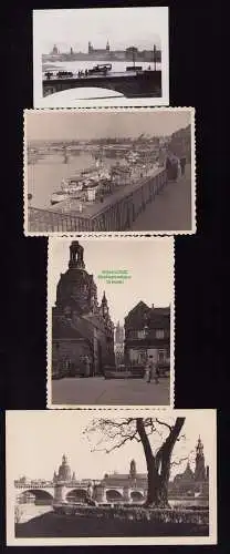 161827 4x Foto Dresden Brühlsche Terasse Elbpanorama Frauenkirche um 1960