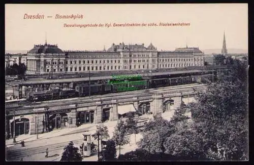 161764 AK Dresden Bismarckplatz um 1910 Verwaltungsgebäude Eisenbahndirektion