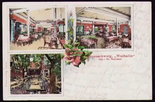 161776 AK Braunschweig 1907 Restaurant Walhalla Inh. Fr. Strecker