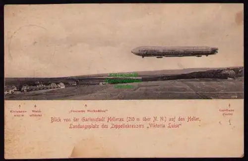 161768 AK Dresden 1912 Gartenstadt Hellerau Heller Landeplatz Zeppelin Viktoria