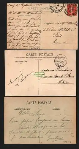 138056 3 AK Nancy La Gare Bahnhof 1910 Rue Saint Jean 1908 Cafe Restaurant Thier