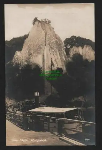 138108 AK Fotokarte Insel Rügen Königstuhl Kreidefelsen Bootsanleger um 1930