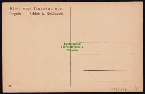 161956 AK Legnica Liegnitz Luftbild um 1925 Schloss und Reichspost
