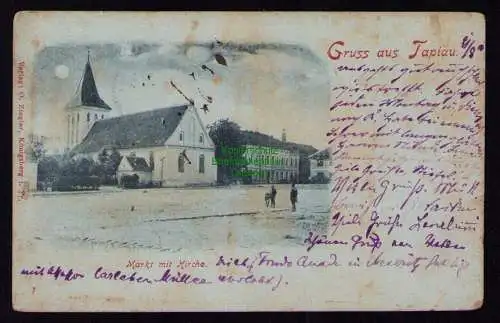 161978 AK Tapiau Opr. Gwardeisk 1901 Markt mit Kirche