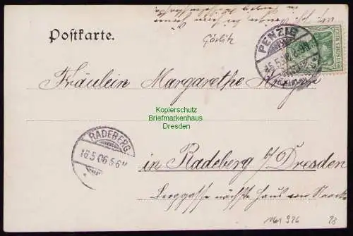 161926 AK Penzig Piensk Oberlausitz Schlesien 1906 Schloss Kirchen Bahnhof