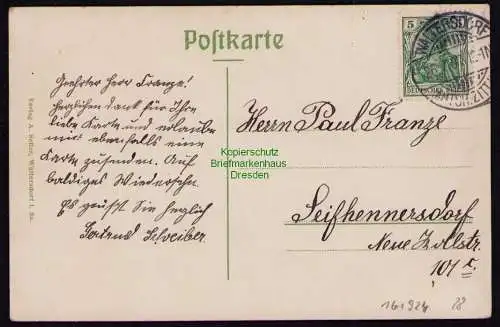 161924 AK Waltersdorf bei Zittau 1907 Kaiserl. Postamt Schule Straßenpartie