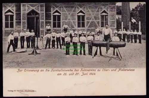 161968 AK Niederwiesa 1904 Turnhallenweihe Turnverein Ober- und Niederwiesa