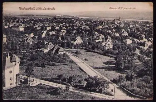 161867 AK Niederlössnitz Kötzschenbroda 1917 Panorama mit Kirche Kötzschenbroda