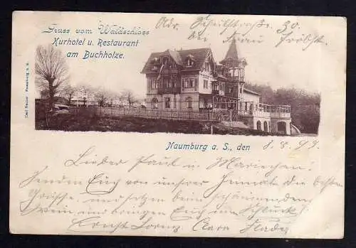 95988 AK Naumburg Saale 1899 Waldschloss Kiurhotel Restaurant im Buchholze