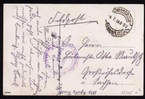 39905 AK Gruss aus Königsbrück 1918 Feldpost