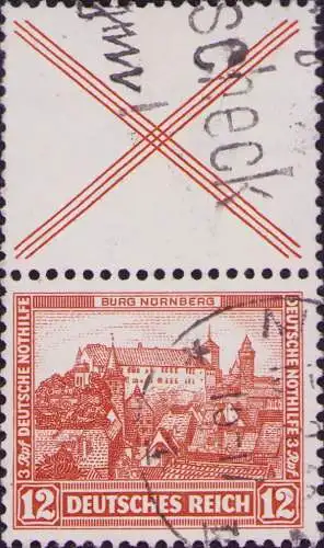 3557 DR Zdr. Zusammendruck Nothilfe 1932 S 100 gestempelt