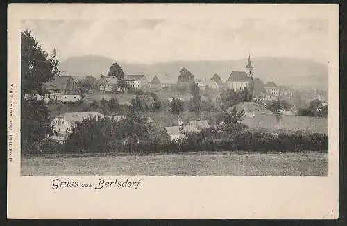 25265 AK Bertsdorf 1906 Kirche totale Bauernhäuser 1906