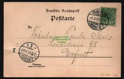 25208 AK Litho Frankfurt M. Kaisergarten Restaurant Restauration Pferdebahn 1897