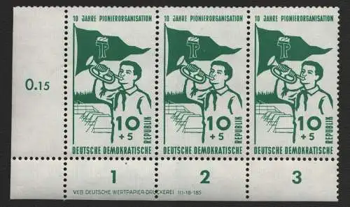 2497 DDR DV 645 10 Jahre Pionierorganisation Ernst Thälmann postfrisch ** ungef