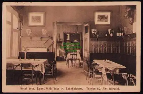 172205 AK Hotel Voss Menden i. Westf. Amt Werdohl 1916 Innenansicht Restaurant