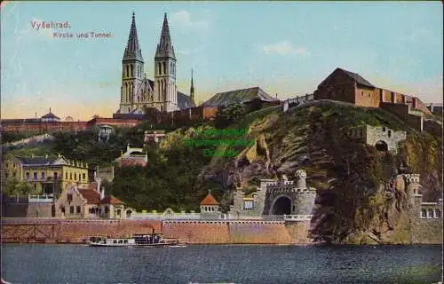 171385 AK Vyšehrad Kirche und Tunnel um 1915 Zensur K. u. K. Briefzensur Prag