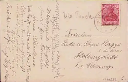 170882 AK Tinglev Sogn Tingleff Volkshochschule 1919