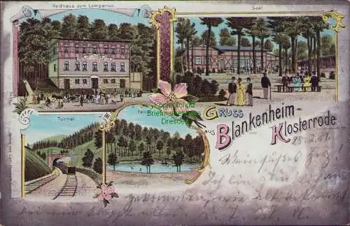 170066 AK Blankenheim Klosterrode Litho 1901 Waldhaus zum Lampertus Teich Eisenb