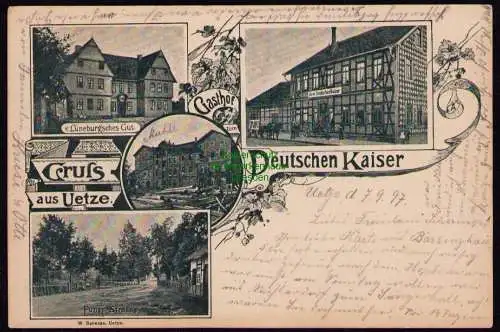 161802 AK Uetze 1897 Gasthof zum Deutschen Kaiser v. Lüneburgsches Gut