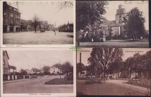 160458 4 AK Neumünster um 1920 Viculin-Kirche Großflecken Kleinflecken m Denkmal