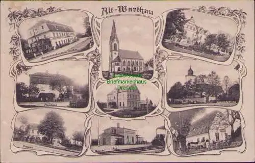 158937 AK Warta Boleslawiecka Alt Warthau um 1910 Bahnhof Schule Kirche Kaufhaus