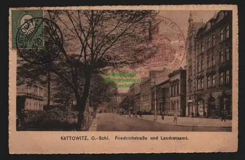 148532 AK Kattowitz Katowice 1920 Friedrichstraße Landratsamt Haute-Silesie