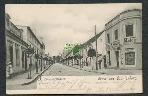 137151 AK Oranienburg Berlinerstrasse 1904 Geschäftshaus Maler Carl Stoepel