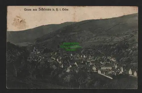 136896 AK Schönau b. H. i. Odenwald 1910 Panorama