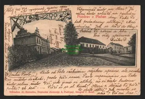 136955 AK Planany 1904 Schule Alte Post