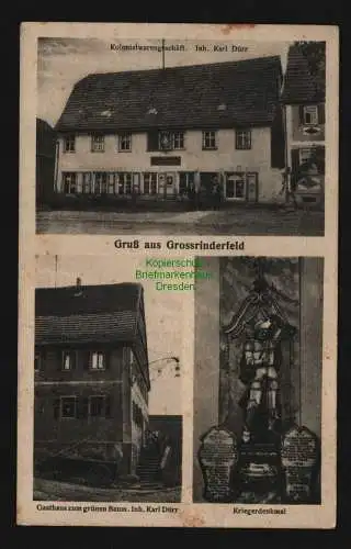 136258 AK Großrinderfeld Tauberfranken um 1920 Kolonialwaren Dürr Gasthaus zum