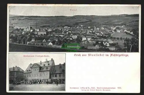 136797 AK Wunsiedel Fichtelgebirge Restaurant Central Halle Gasthaus Schopf 1904