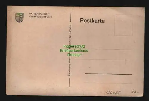 136085 AK Kwidzyn Marienwerder Marienburgerstrasse Künstlerkarte um 1925