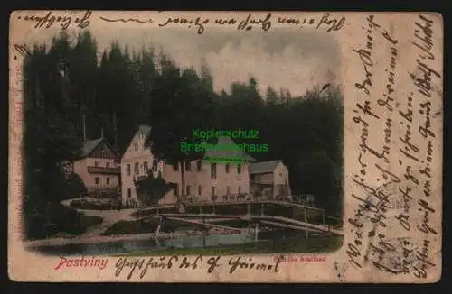 136057 AK Pastviny bei Mittelwalde Schlesien 1901 Frimluv hostinec Gasthaus Bach